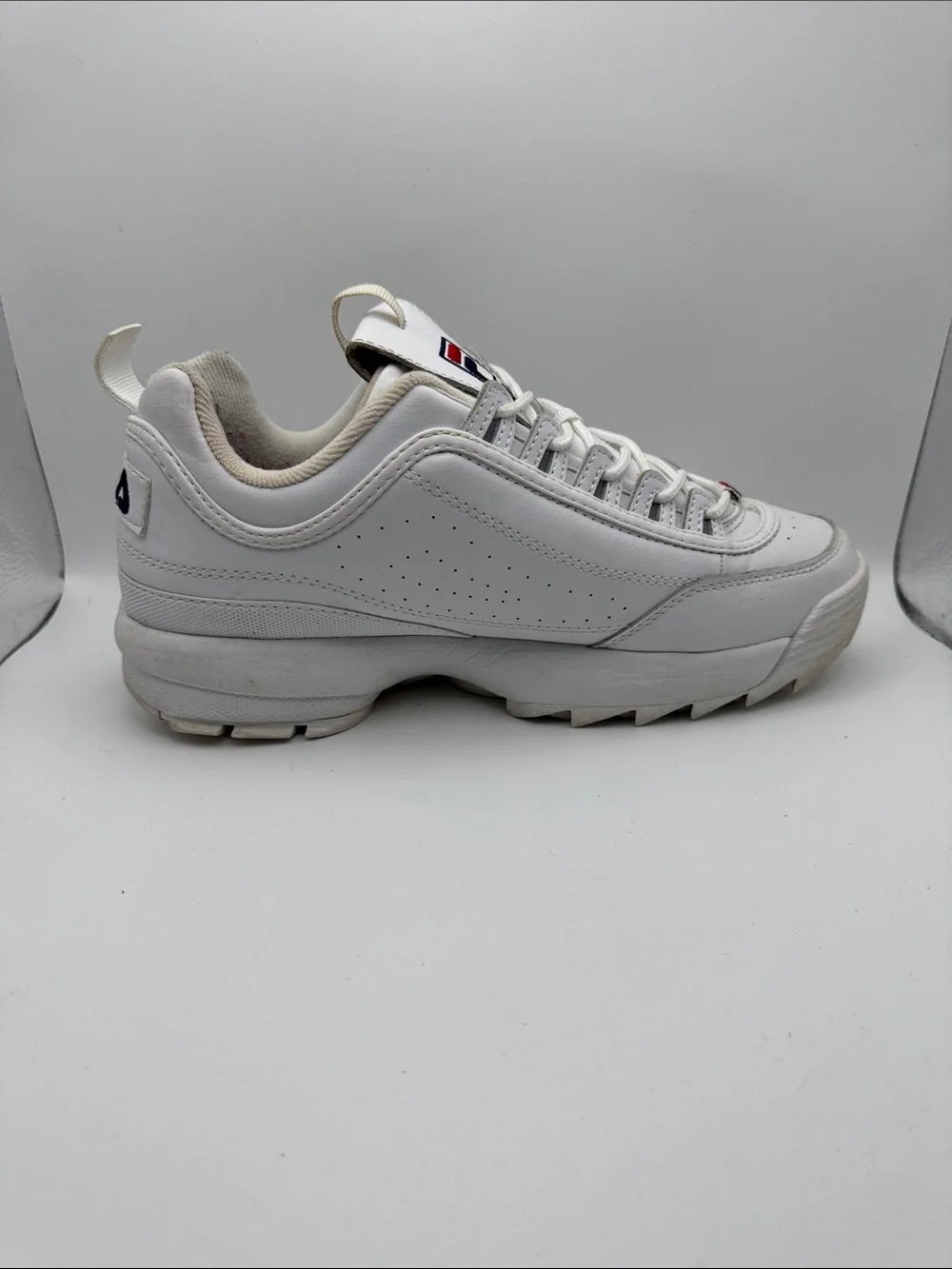 Fila Shoes Mens 9 Disruptor II Sneaker White Lace Up Low Top Comfort